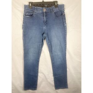 Jones New York Womens Blue Wash Denim Jeans Size 14 Bootcut Stretch